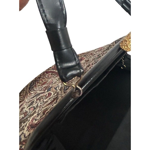 Vtg Floral Tapestry Bag Frame Clamshell Purse L&M Bags by Spotlite c. 1950 - Picture 10 of 10